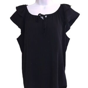 Elegant Black Ruffle Sleeve Top